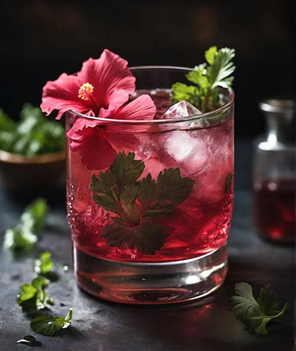 Mezcal Cocktail Hibiscus & Cilantro Bliss Recipe Range