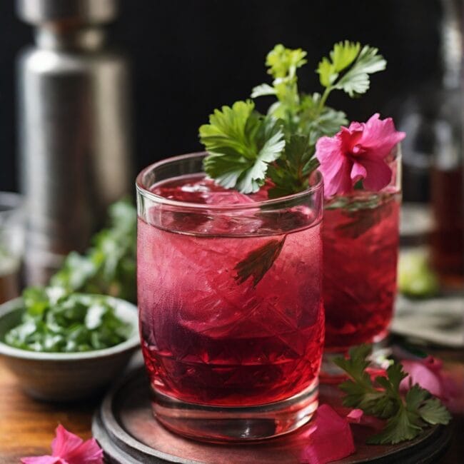 Mezcal hibiscus Cocktail | Smoky & Herbal Delight