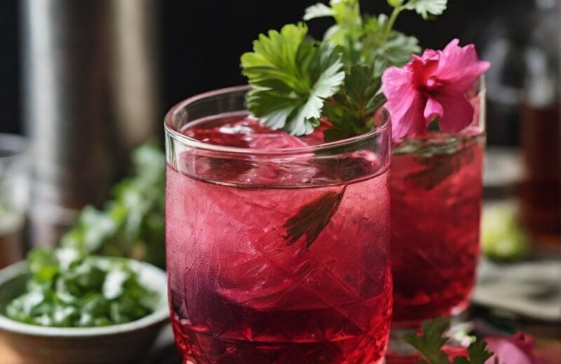 Mezcal hibiscus Cocktail | Smoky & Herbal Delight