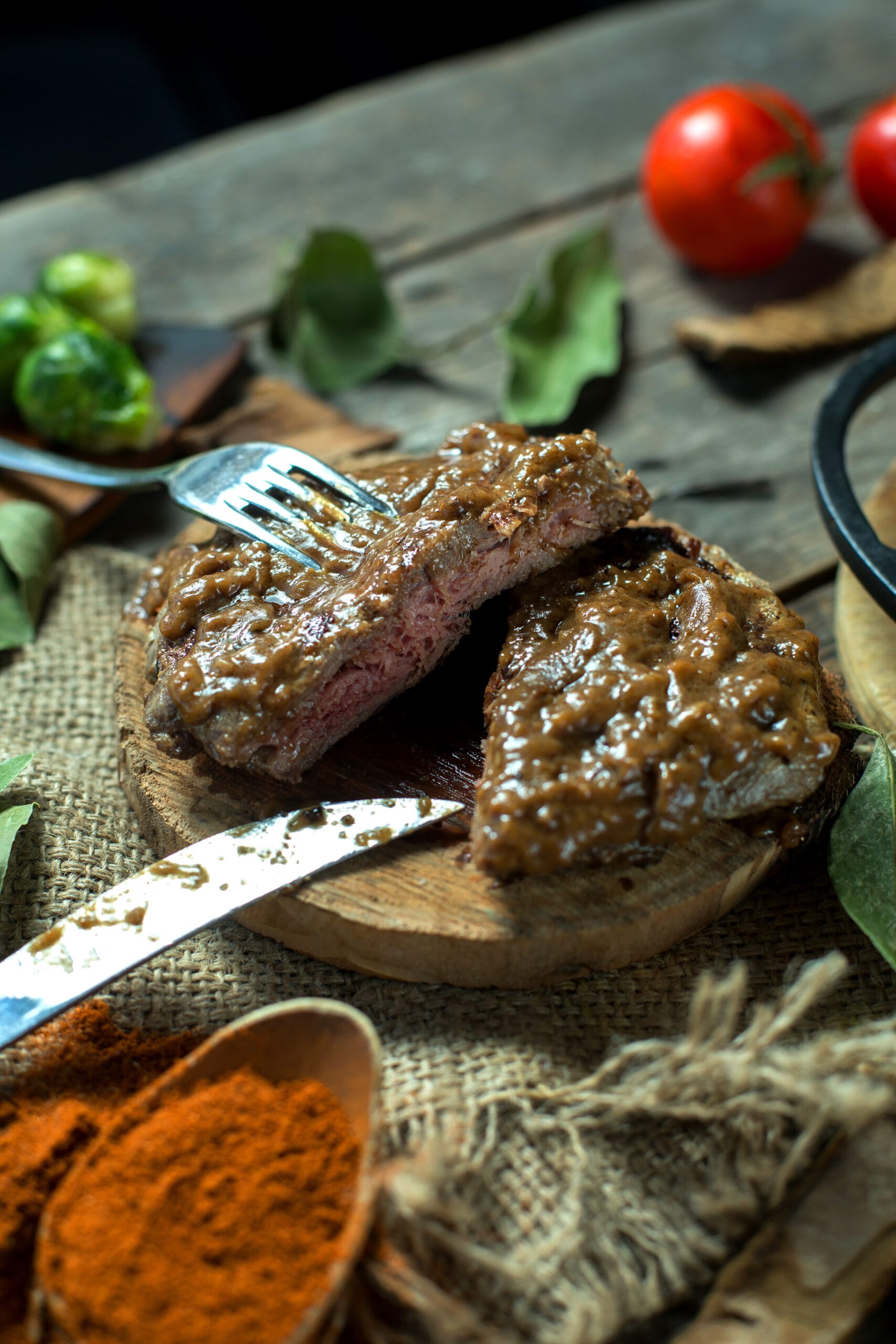 Steak with Creamy Peppercorn Sauce