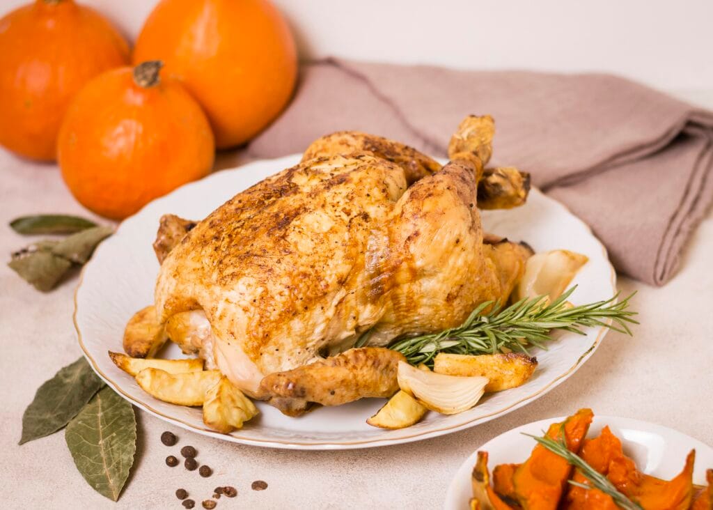 Herb-Roasted Whole Chicken with Citrus & Berries