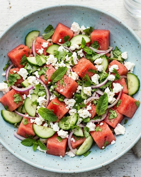 Refreshing Mediterranean Watermelon & Feta Salad