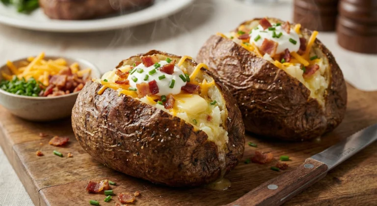 Steakhouse-Style Air Fryer Baked Potatoes